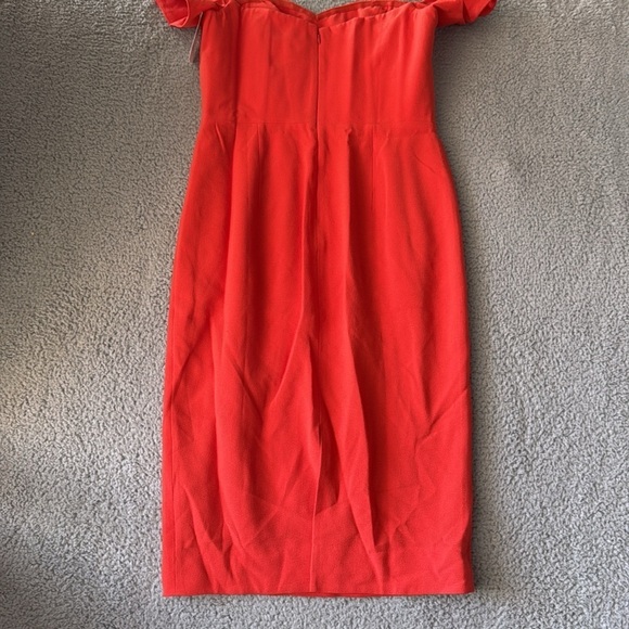 Dress the Population Red Sheath Dress with Flutter Sleeves for Cocktail Size L - Picture 6 of 8